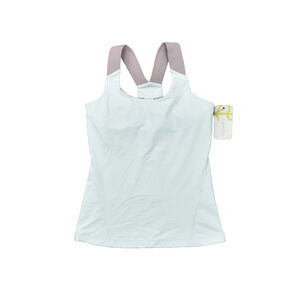 NEW crane & lion Women's Size 4 Basic Sleeveless Blue Solid Nylon Round Neck Re